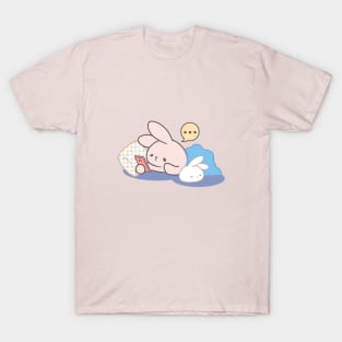 Cute Bunny Phone Time | Loppi Tokki Relaxation T-Shirt